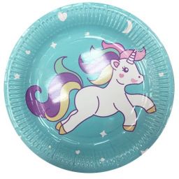 Platos descartables Unicornio