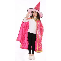 Capa y gorro de bruja de colores para nios