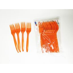 Tenedor plstico x 12 Naranja 