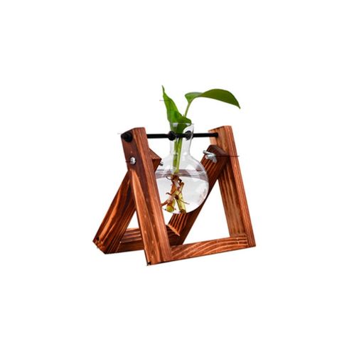 Objeto decorativo -Vidrio con base de madera