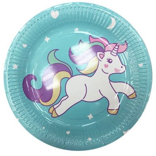 Platos descartables Unicornio