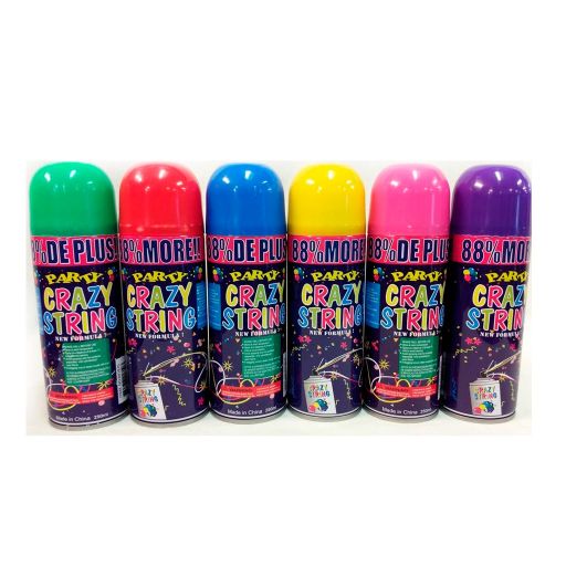 12 Pzas De Aerosol Serpentina En Spray Espuma Fiesta 250ml