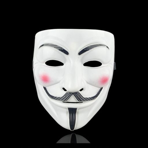 Máscara de anonymous blanca negra fluo