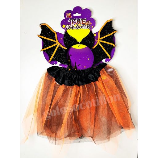 Set halloween tutu y tiara murcilago